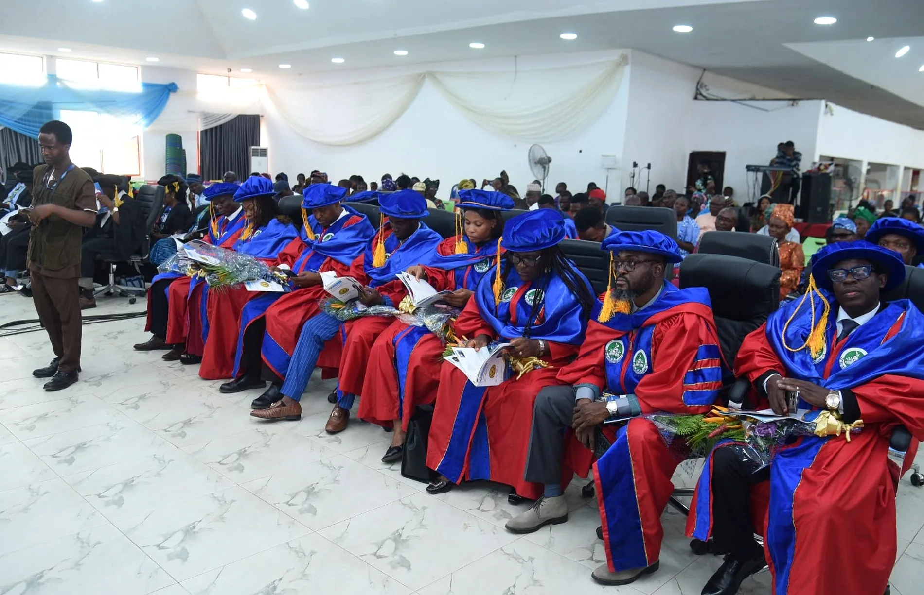 Doctoral graduands at a Caleb University convocation